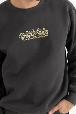 Markings Fleece Crew Stone Blue