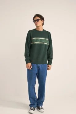 Mohair Stripe Knit Dark Green