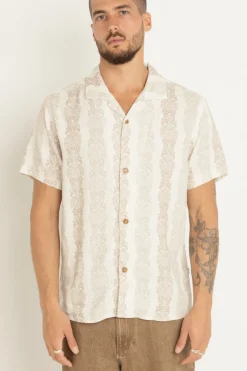 Pineapple Stripe Ss Shirt Sand