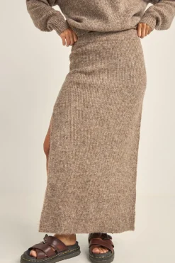 Quinn Knit Midi Skirt Oatmeal