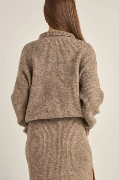 Quinn Zip Knit Oatmeal
