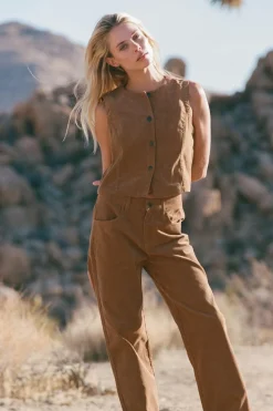 Ranch High Waist Corduroy Pant Cedar