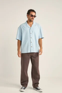 Relaxed Stripe Ss Shirt Blue