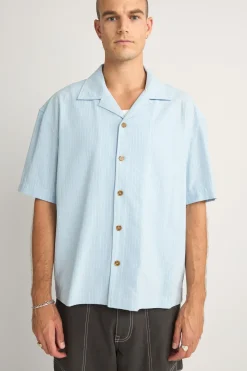 Relaxed Stripe Ss Shirt Blue