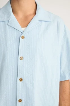 Relaxed Stripe Ss Shirt Blue