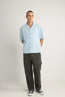 Relaxed Stripe Ss Shirt Blue