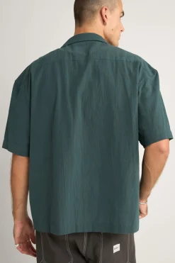 Relaxed Texture Ss Shirt Teal
