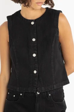 Riley Denim Vest Vintage Black