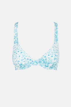 Serenity Floral Panelled Underwire Top Blue