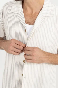 Stripe Exchange Relaxed Ss Shirt Brown