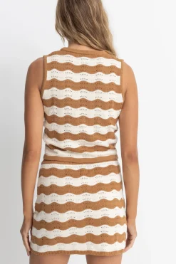 Sunny Knit Vest Cacao Stripe