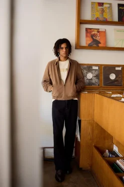 Twill Bomber Jacket Brown