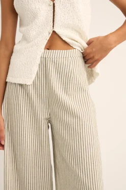 Valley Stripe Wide Leg Pant Ivy