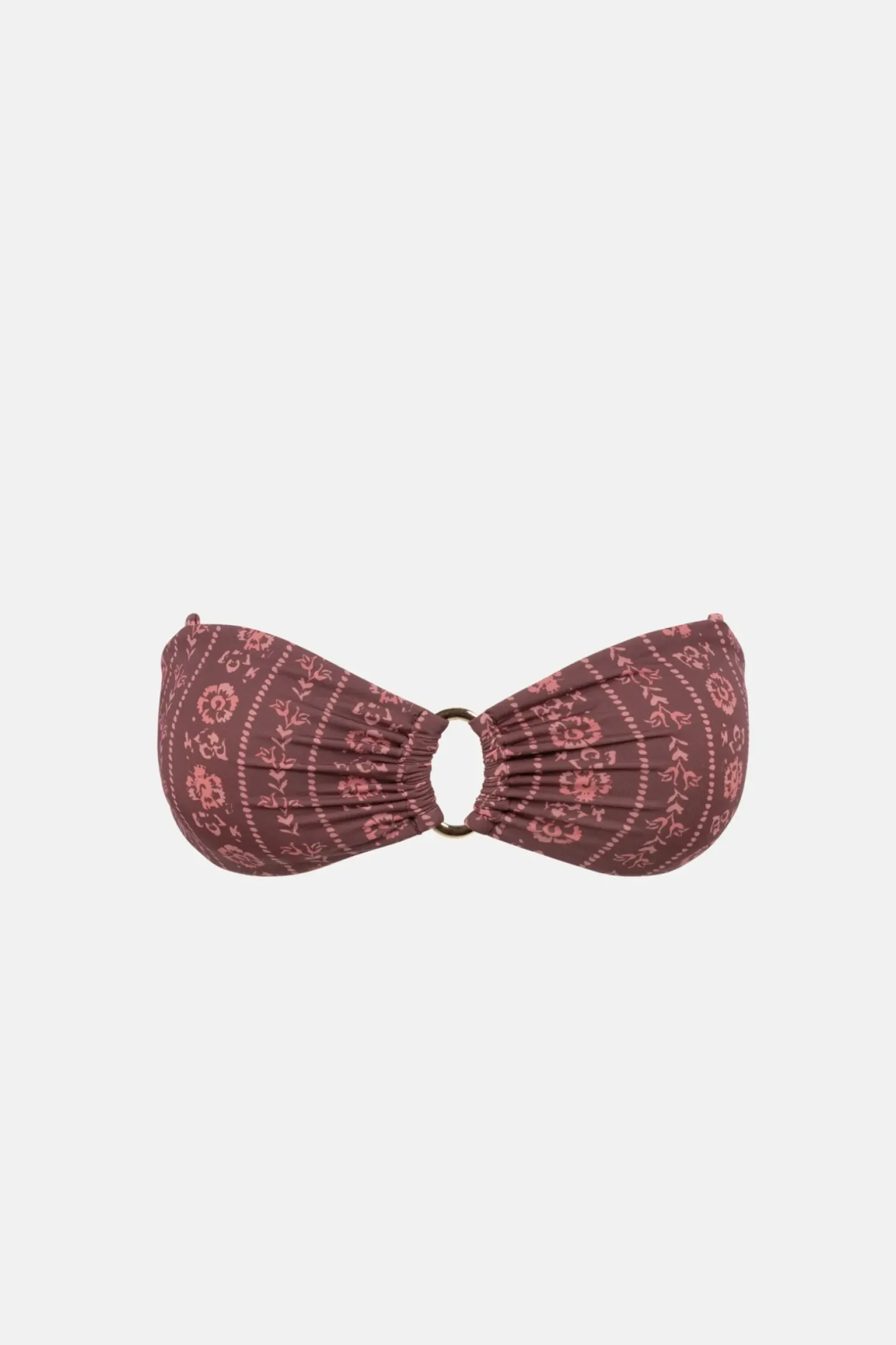 Vintage Floral Bandeau Top Burgundy