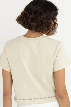 Vintage Floral Crop Tee Natural