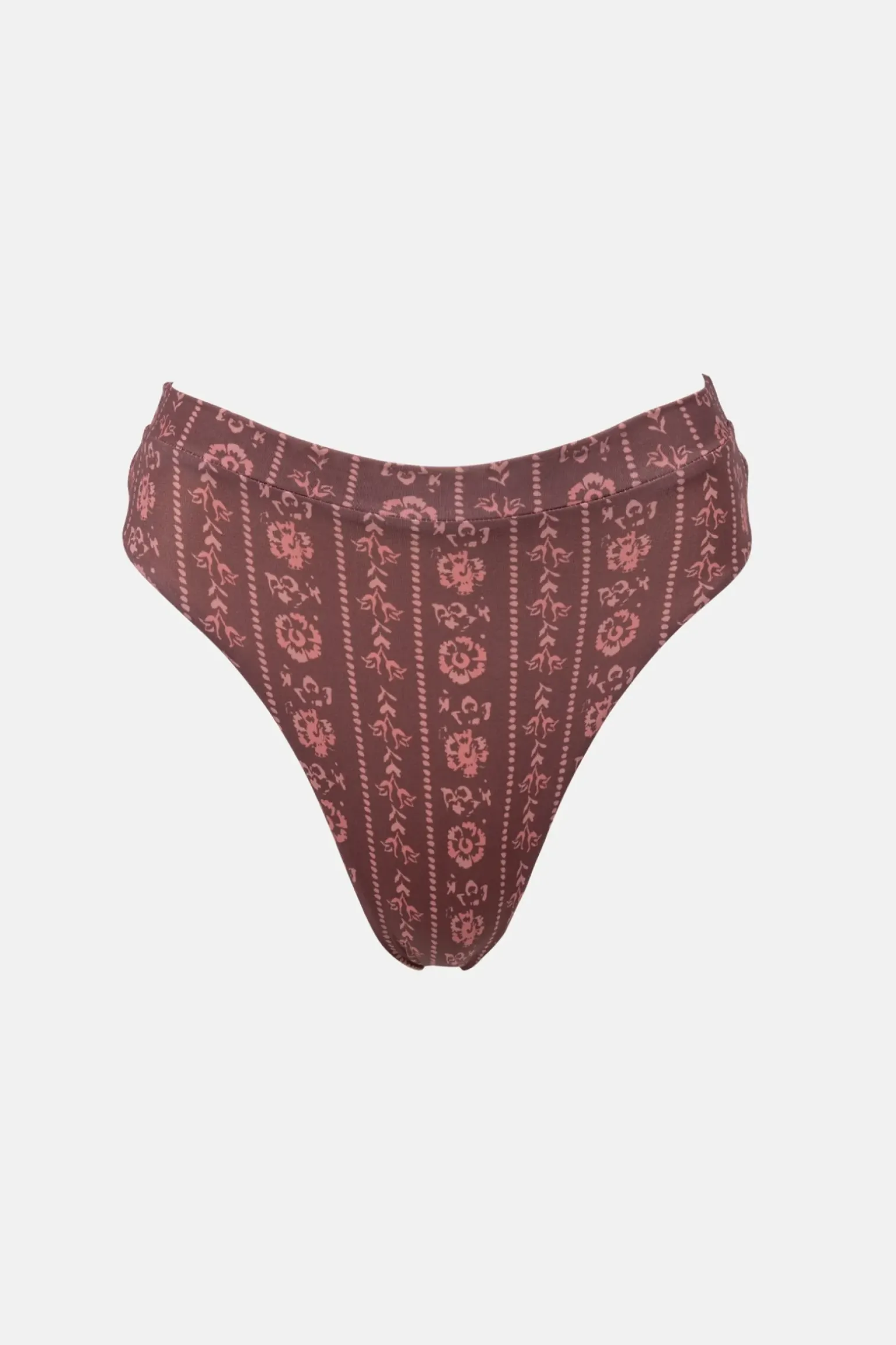 Vintage Floral Hi Waist Pant Burgundy