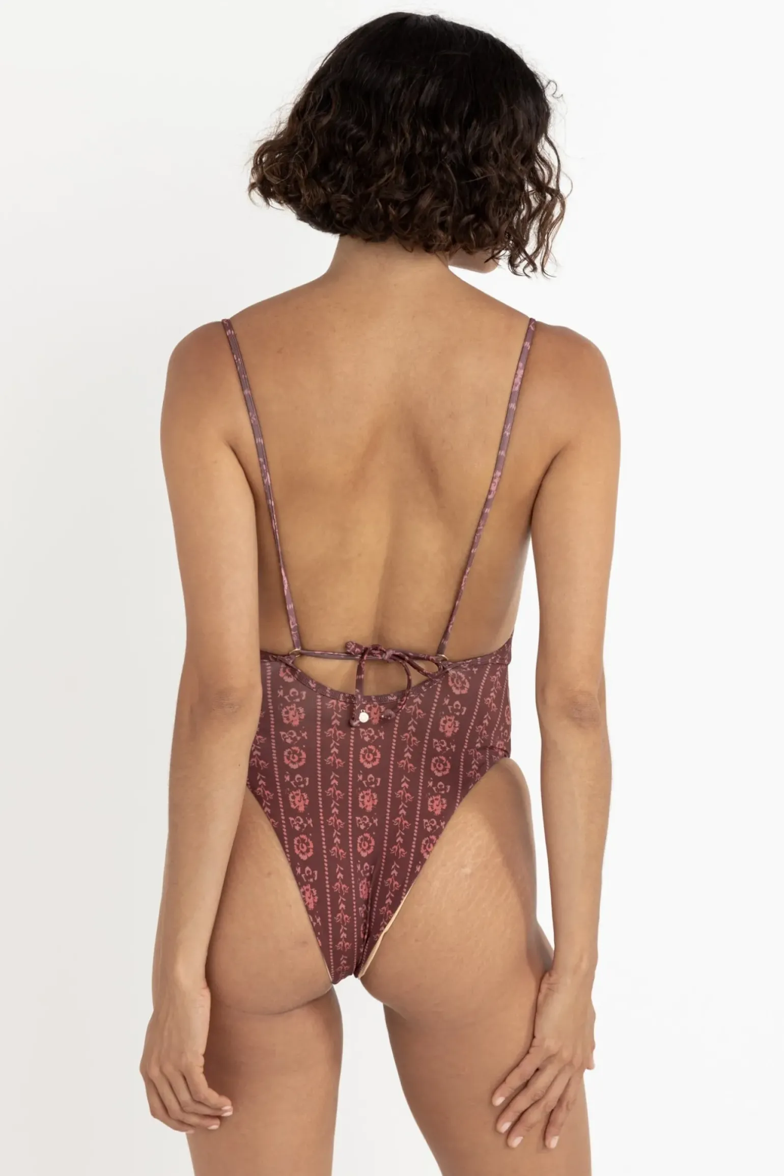 Vintage Floral One Piece Burgundy