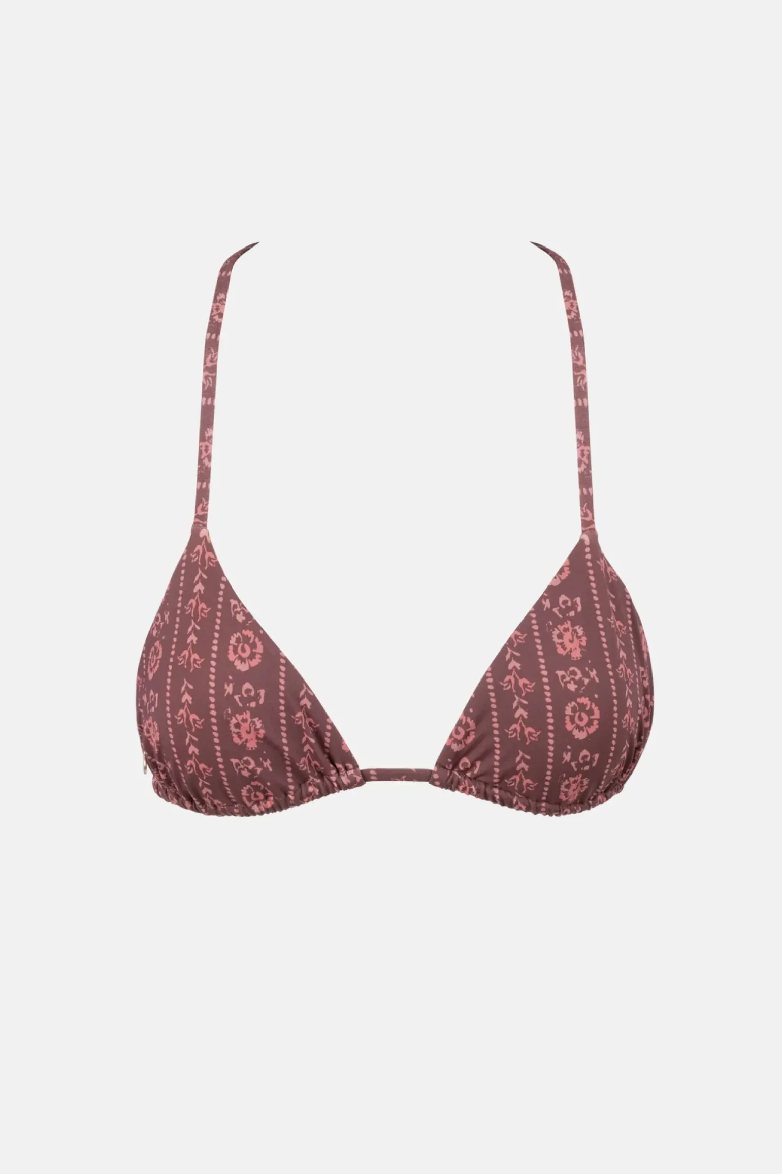 Vintage Floral Slide Tri Top Burgundy