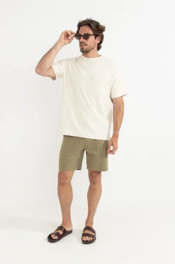 Worn Path Textured Linen Short Olive